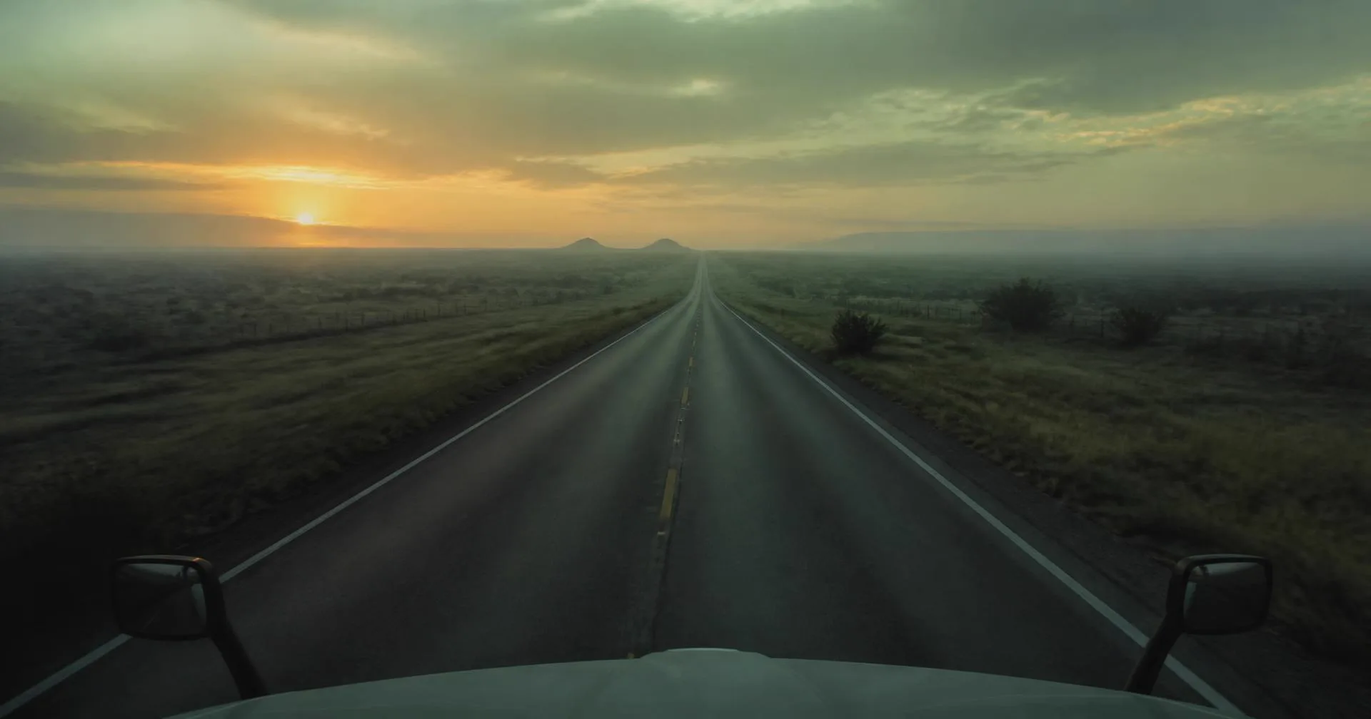 Open Texas highway at dawn
